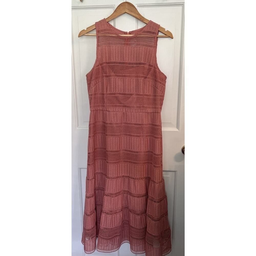 ANTONIO MELANI Rose Lace Crochet Midi Dress